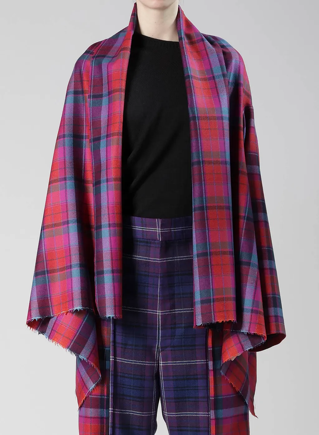Plaid Scarf Blouson