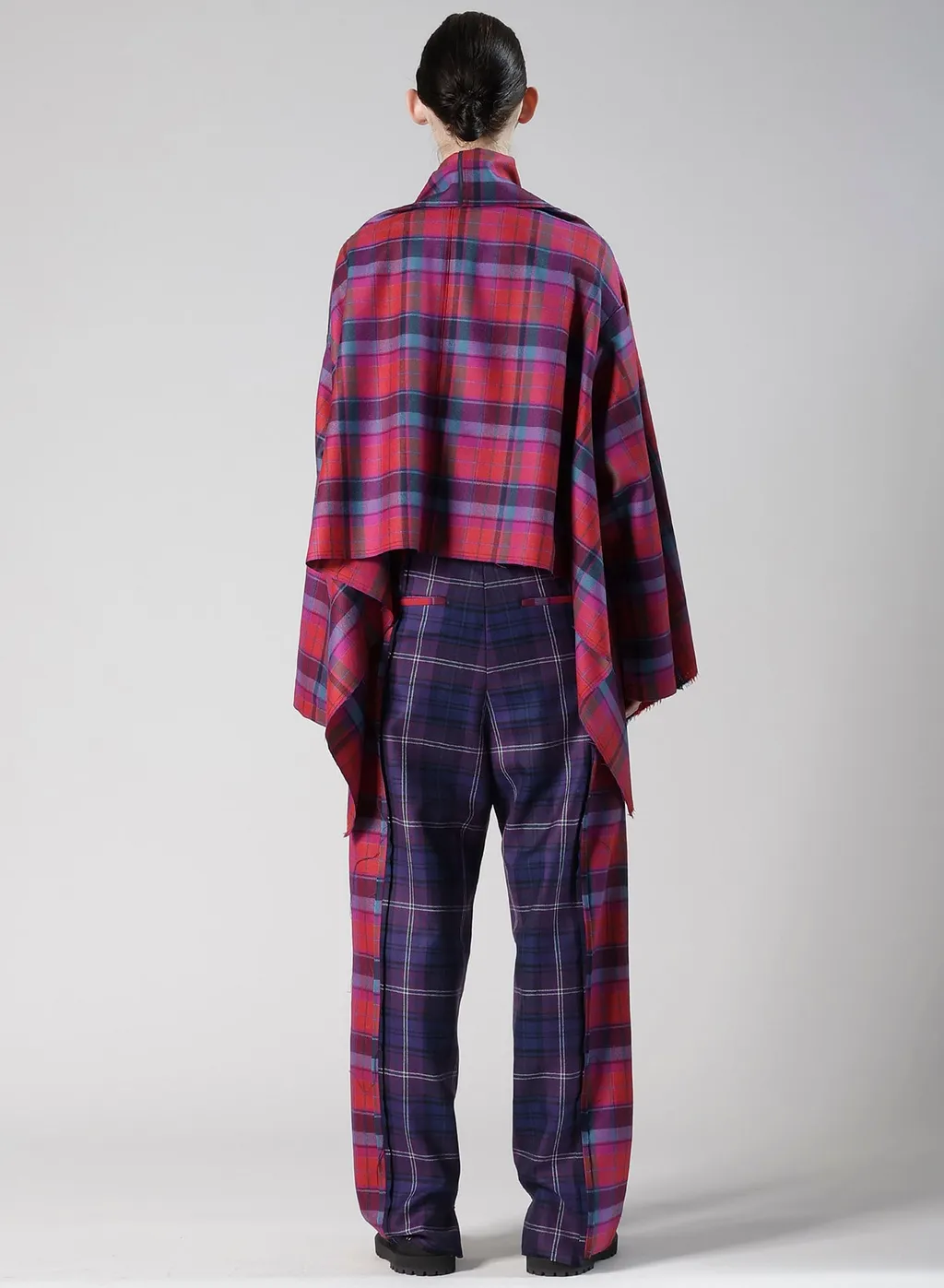 Plaid Scarf Blouson