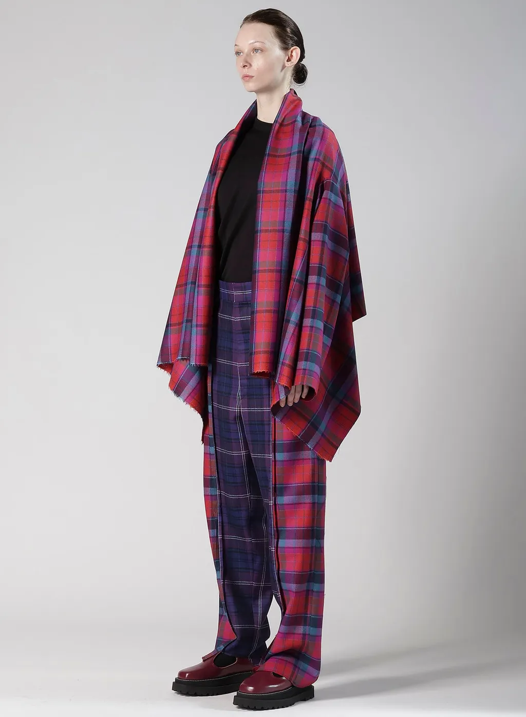 Plaid Scarf Blouson