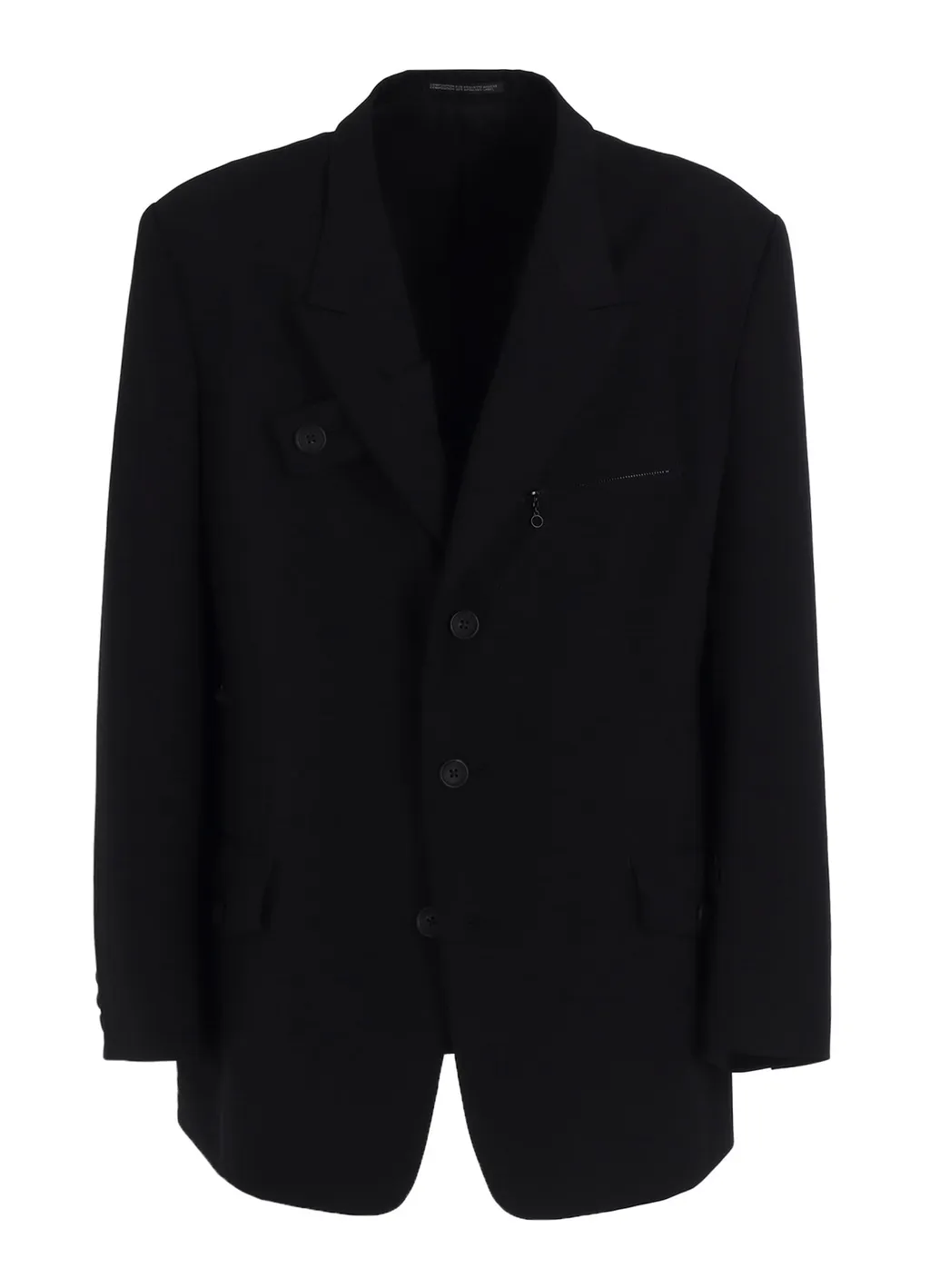 Wool Gabardine Jacket With A Right Lapel Tab