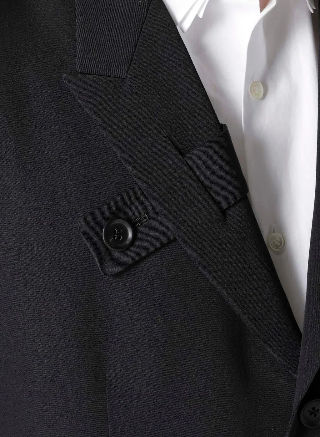 Wool Gabardine Jacket With A Right Lapel Tab