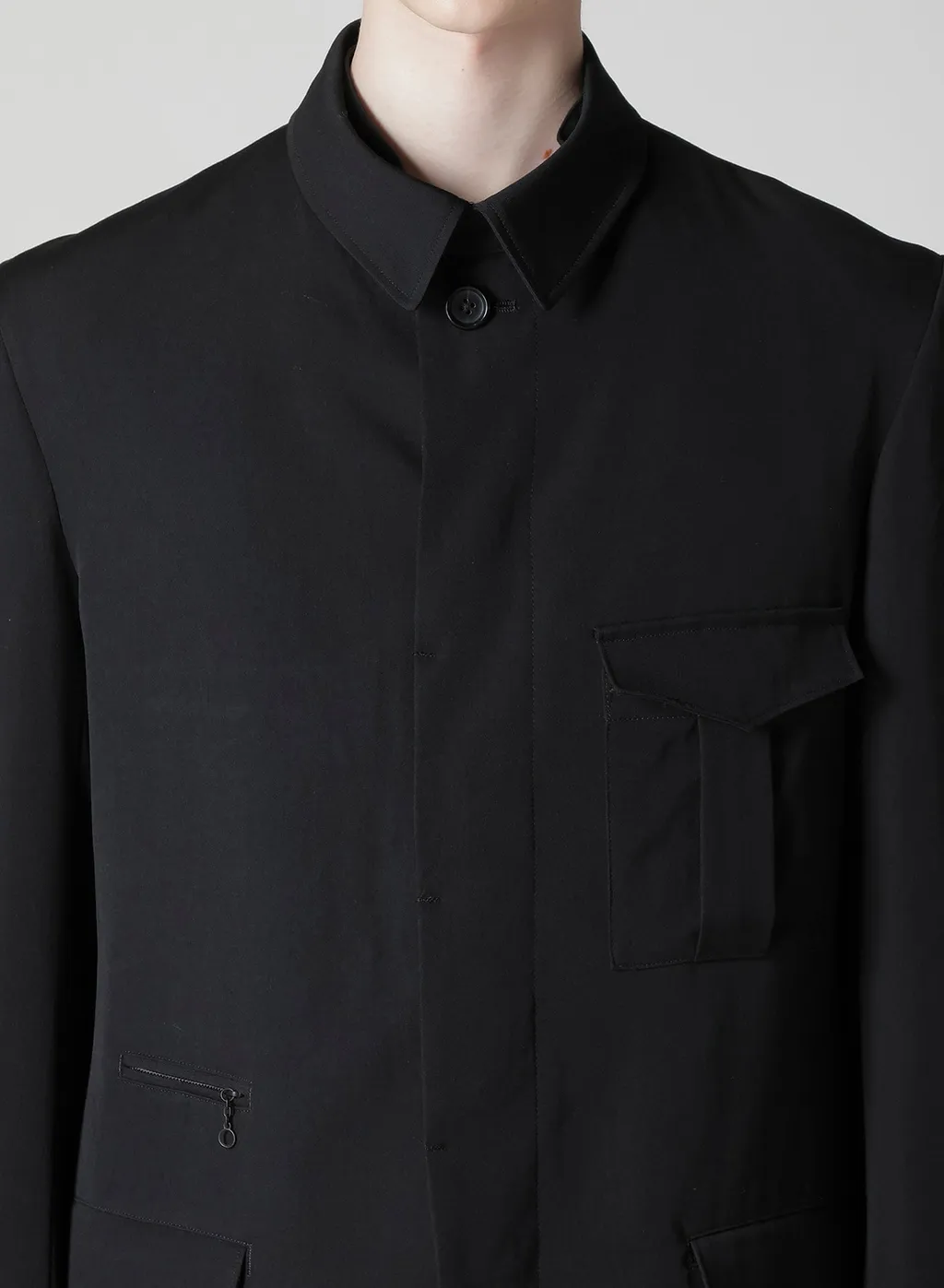 Wool Gabardine Jacket With Military Detils