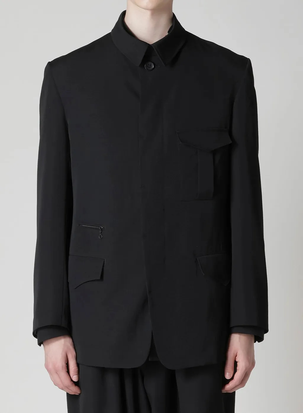 Wool Gabardine Jacket With Military Detils