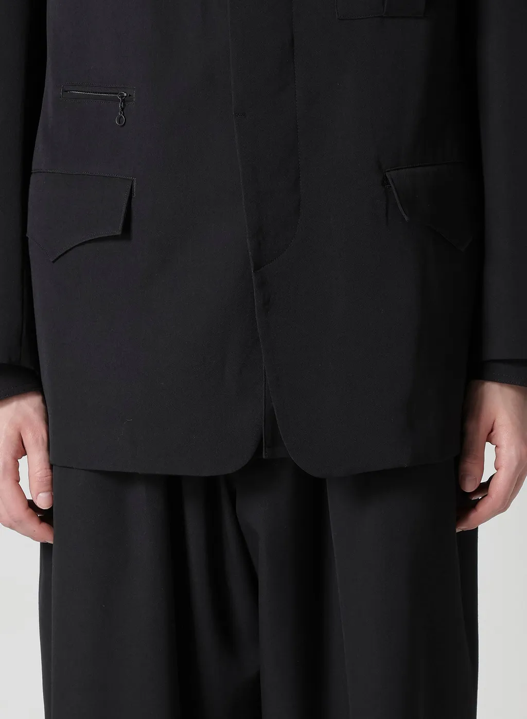 Wool Gabardine Jacket With Military Detils