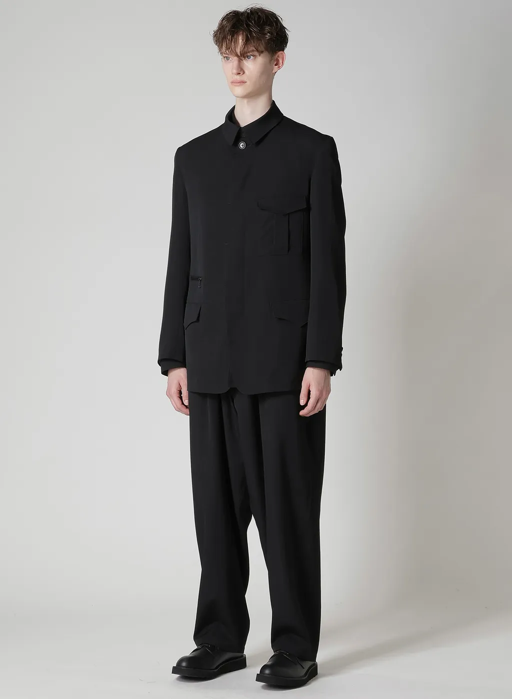 Wool Gabardine Jacket With Military Detils