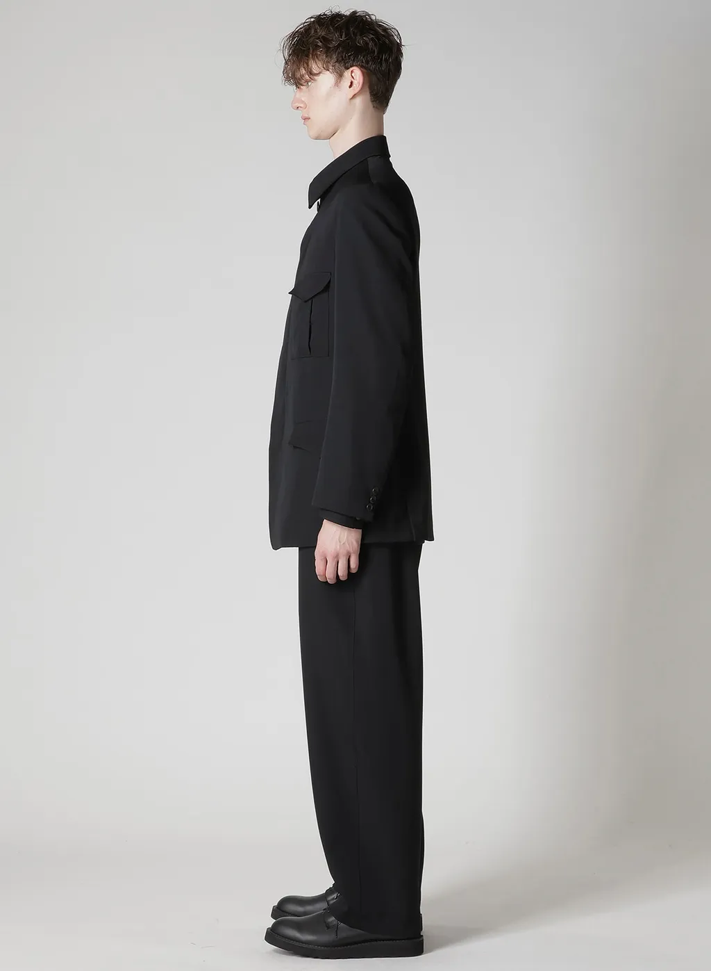 Wool Gabardine Jacket With Military Detils