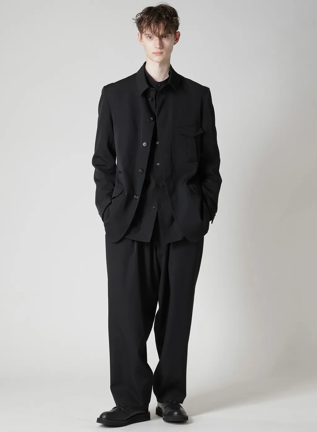 Wool Gabardine Jacket With Military Detils