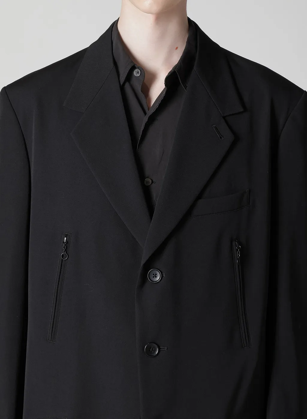 Wool Gabardine Long Sleeve Detail Jacket