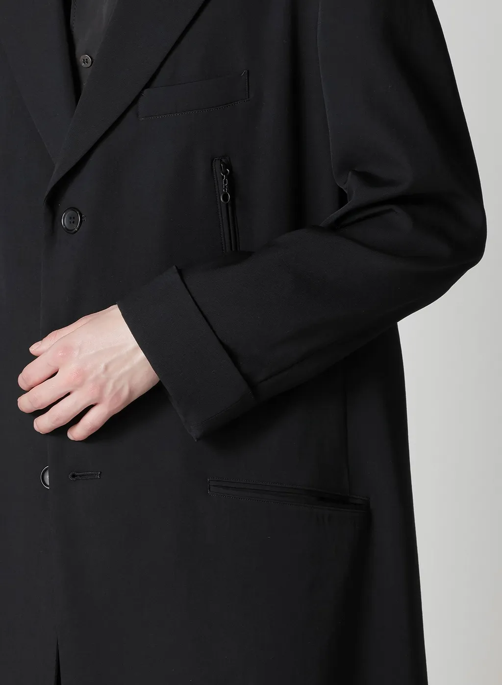 Wool Gabardine Long Sleeve Detail Jacket