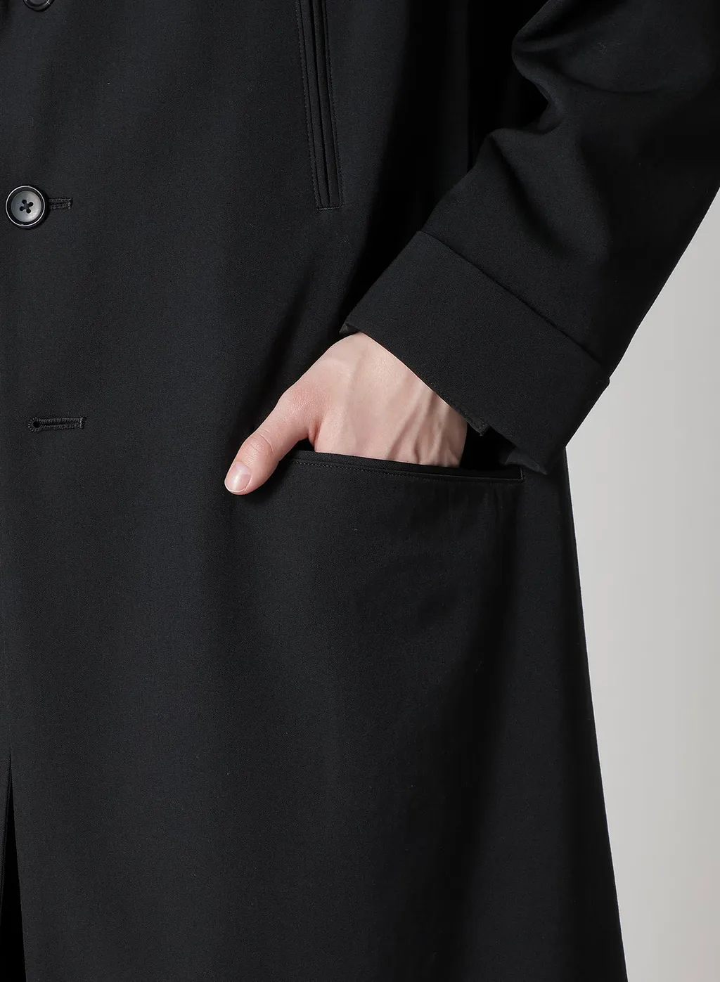 Wool Gabardine Long Sleeve Detail Jacket