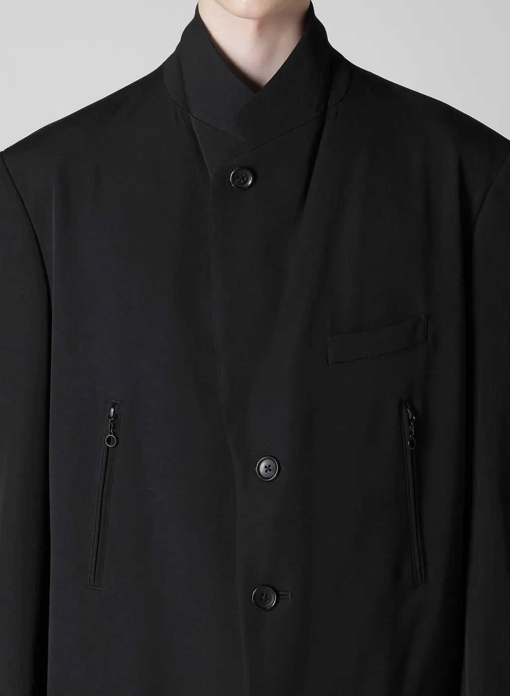 Wool Gabardine Long Sleeve Detail Jacket