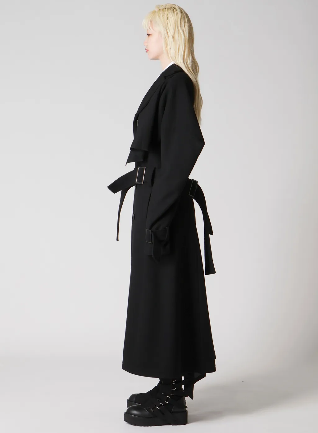 Wool Mosser Trench Coat With Belt
