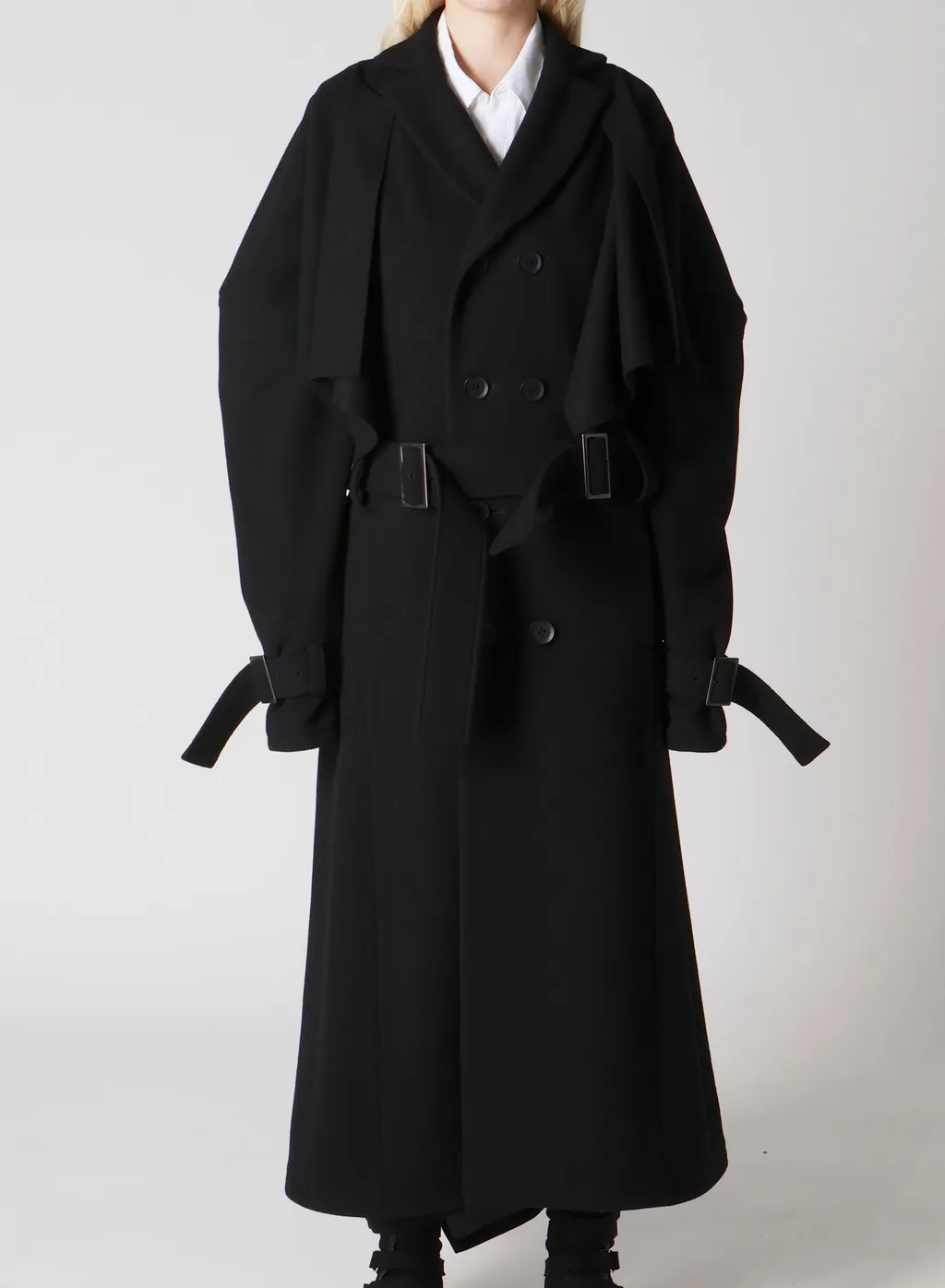 Wool Mosser Trench Coat With Belt