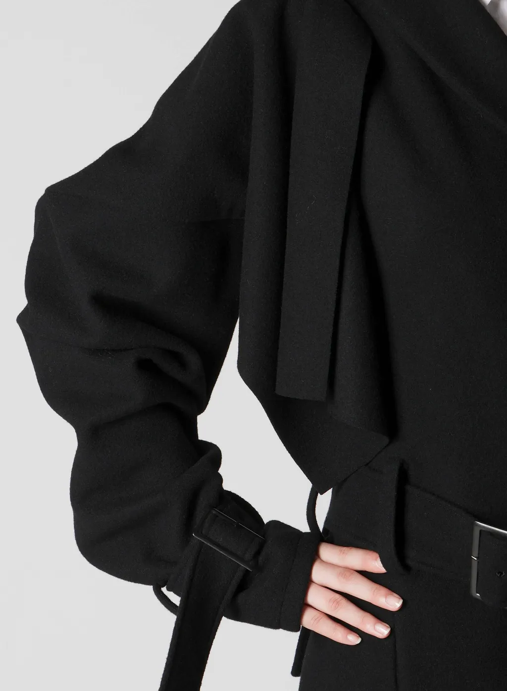 Wool Mosser Trench Coat With Belt