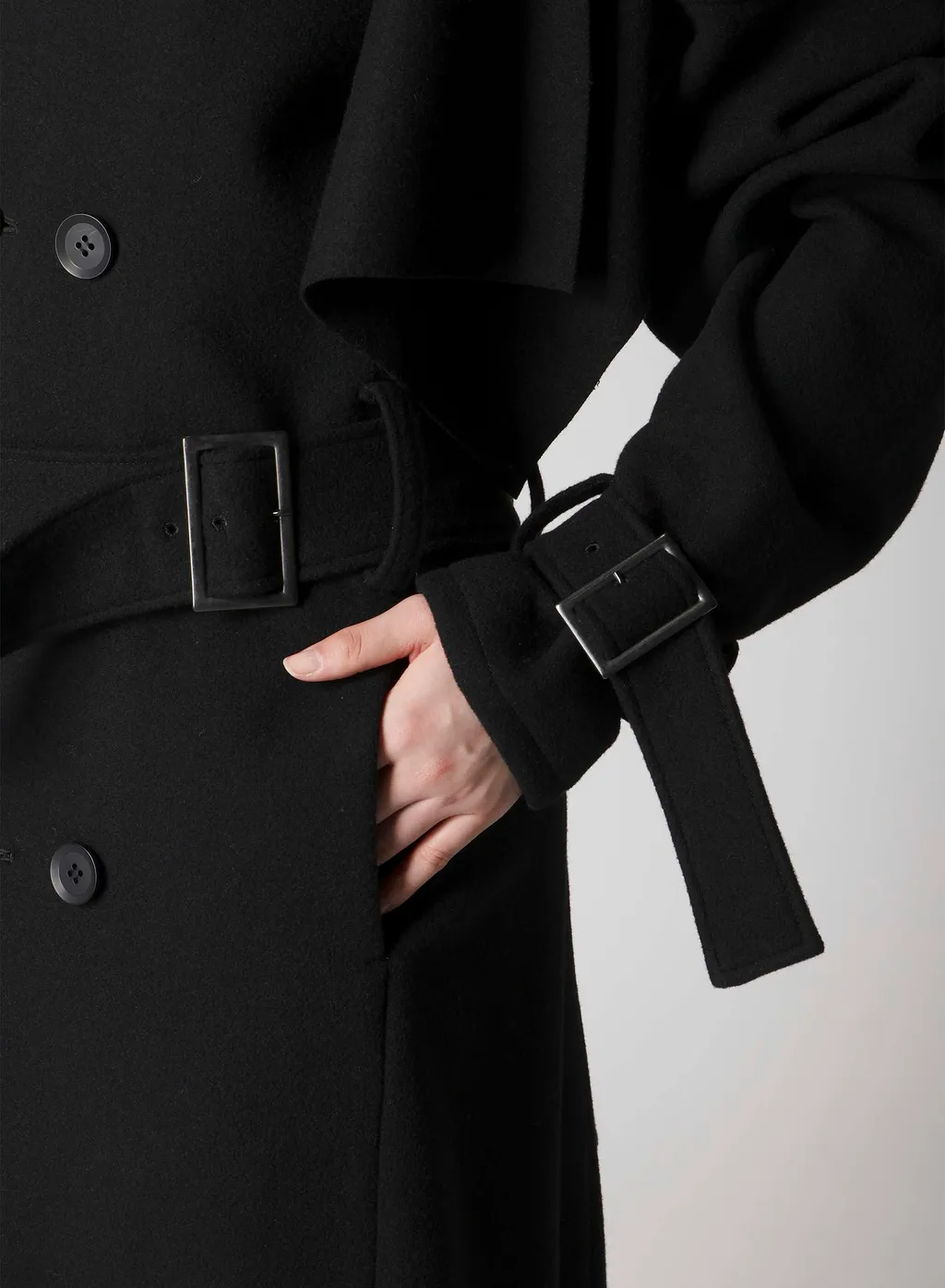 Wool Mosser Trench Coat With Belt