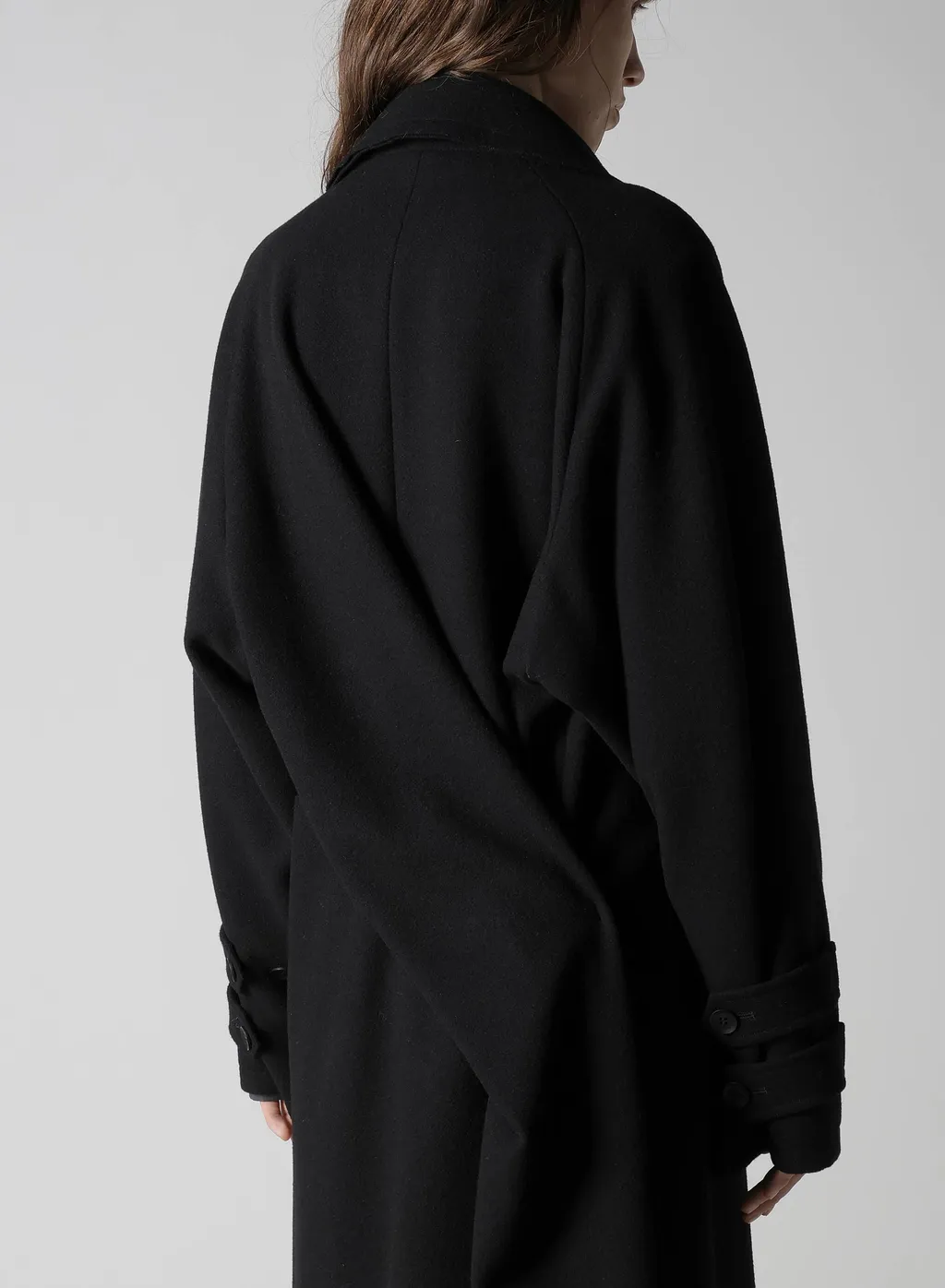 Wool Mosser Back Drape Trench Coat