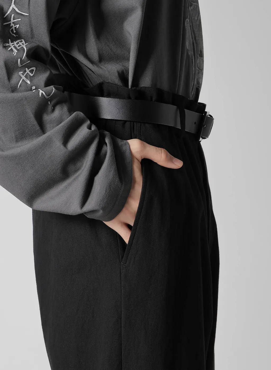 C/L Canvas Black Belted Hem Pants