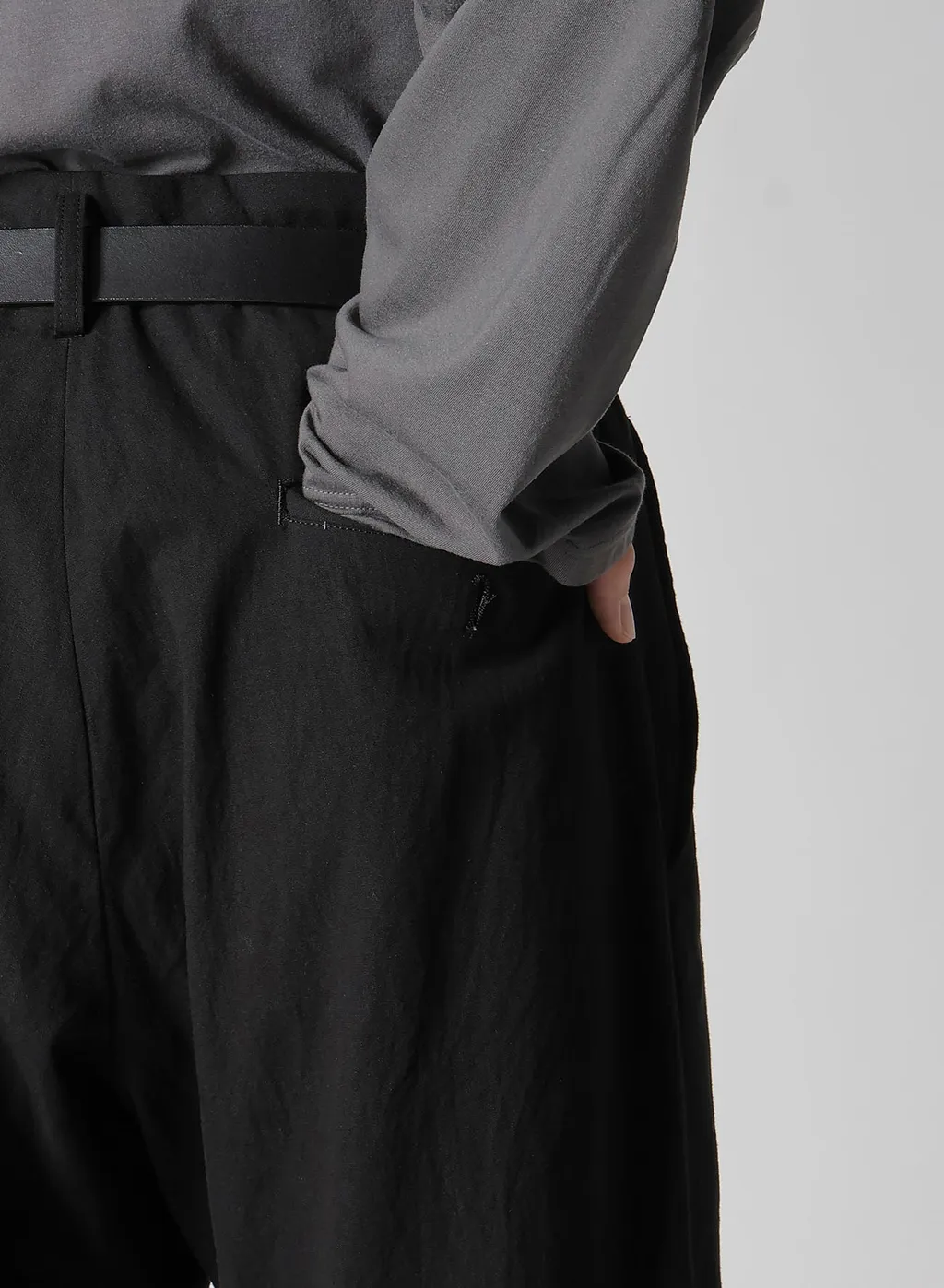 C/L Canvas Black Belted Hem Pants