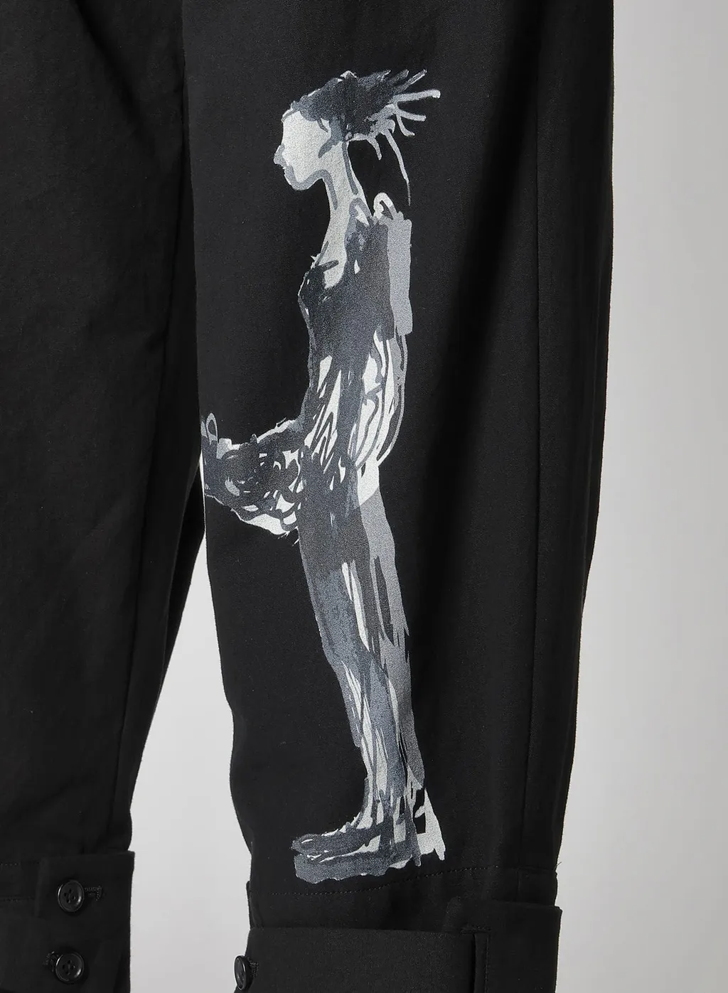 C/L Canvas Black Belted Hem Pants