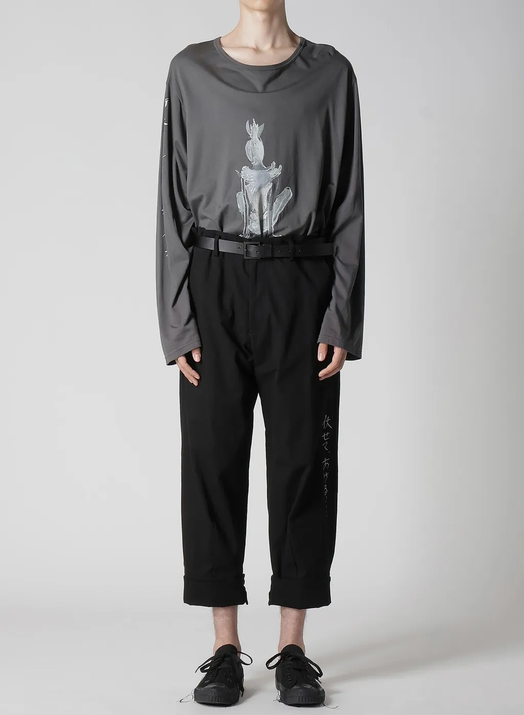 C/L Canvas Black Belted Hem Pants