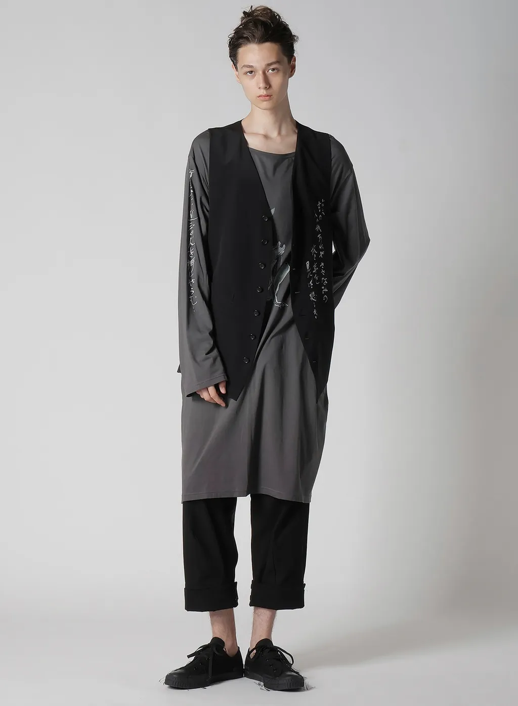 C/L Canvas Black Belted Hem Pants