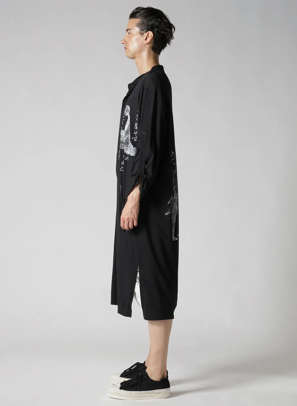 C/Ny Jersey B Handwritten Print Long Blouse