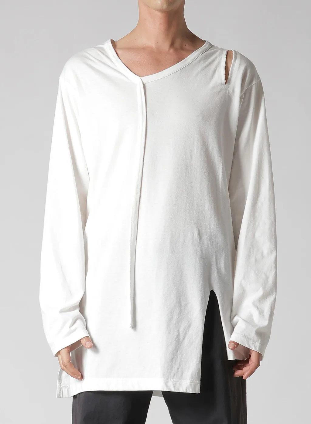 Single Jersey Binder V Neck Long Sleeve