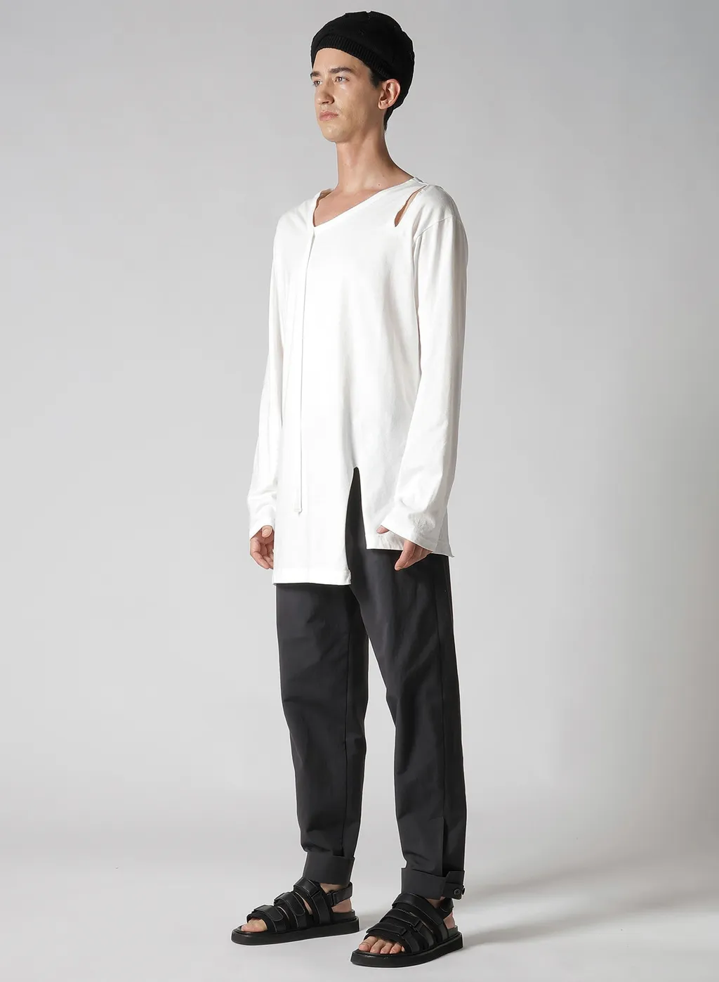 Single Jersey Binder V Neck Long Sleeve