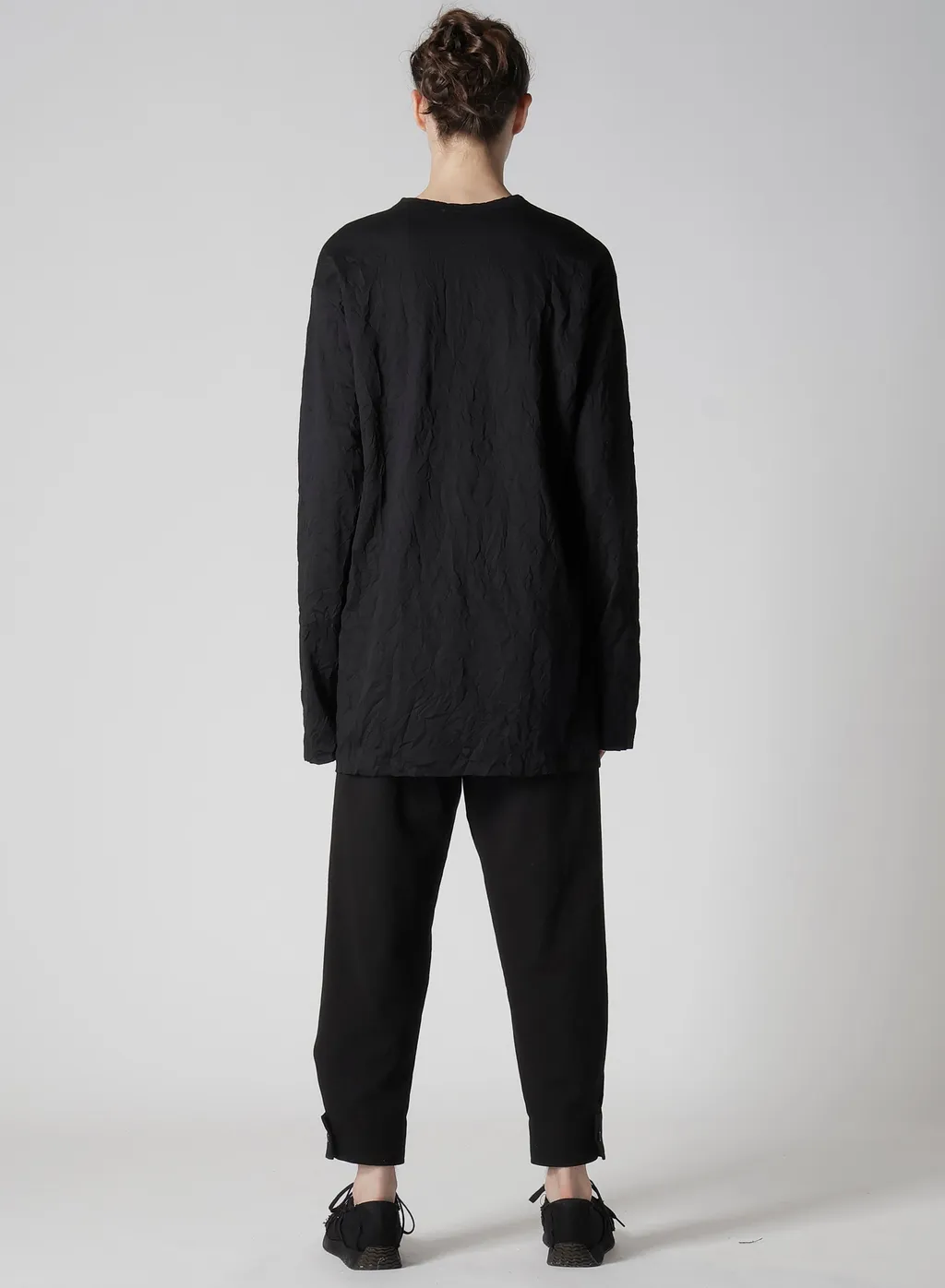 Wrinkled Stripe Jq Round Neck T