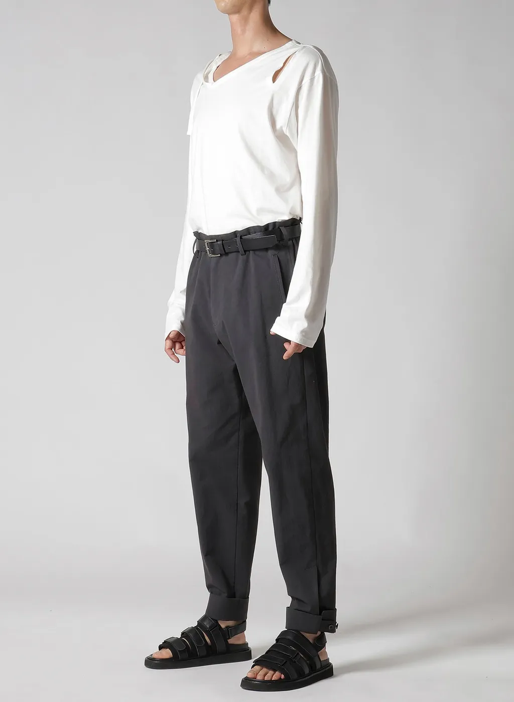 C/ Poplin Tab Detail Slim Pants