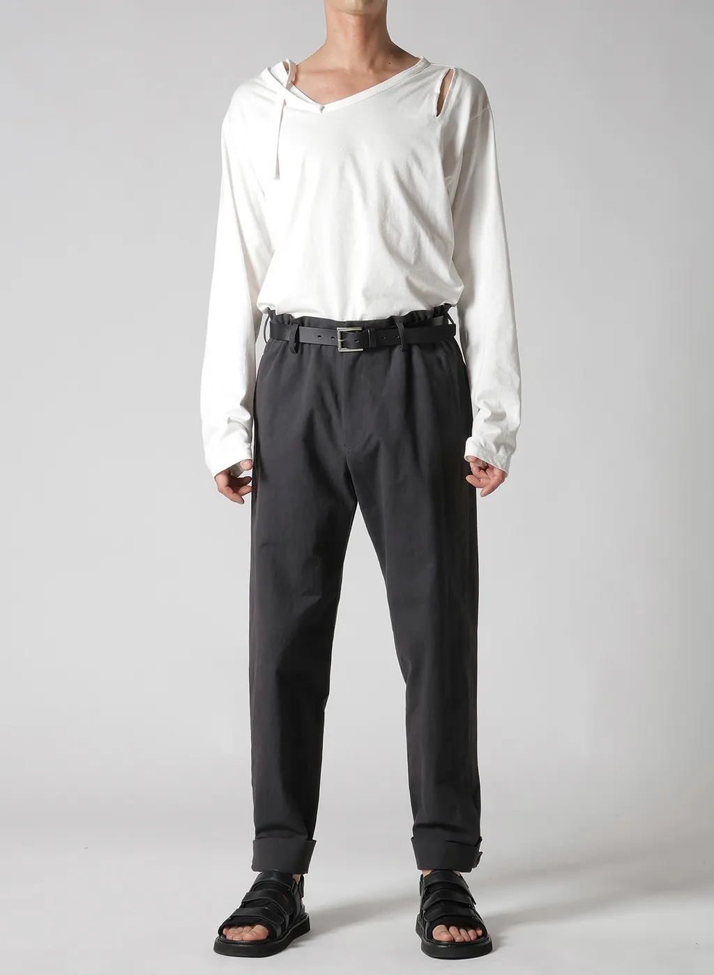 C/ Poplin Tab Detail Slim Pants