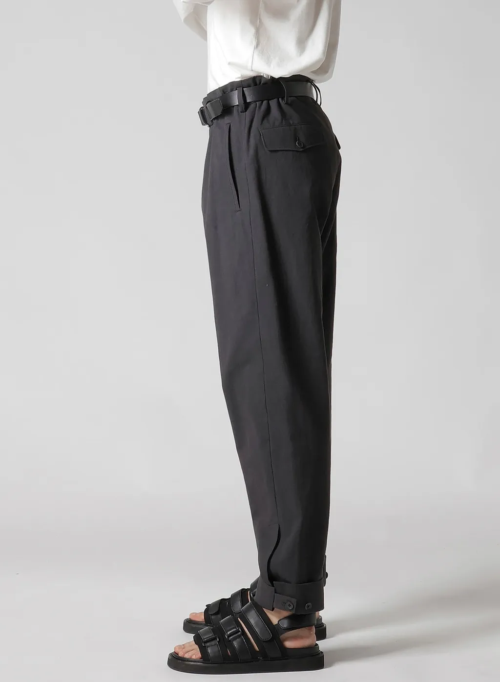 C/ Poplin Tab Detail Slim Pants