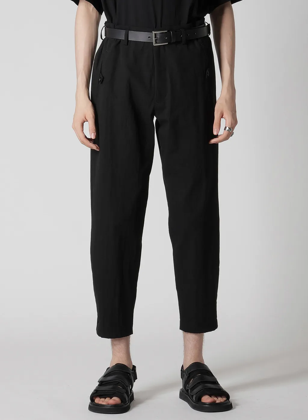 C/L Uneven Thread Canvas Tab Detail Slim Pants