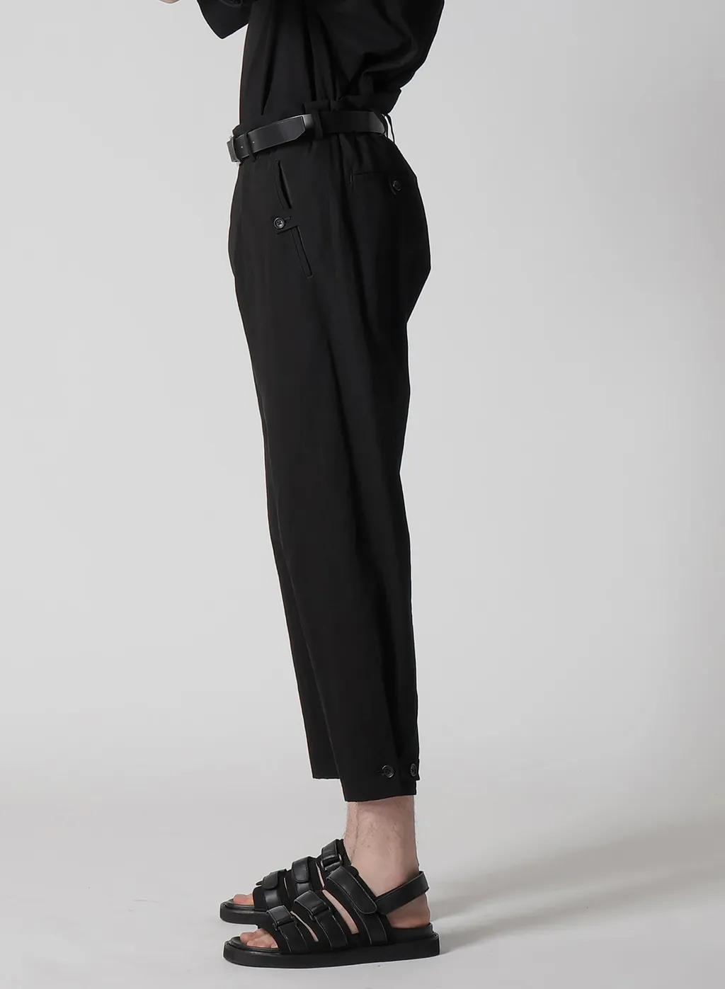 C/L Uneven Thread Canvas Tab Detail Slim Pants