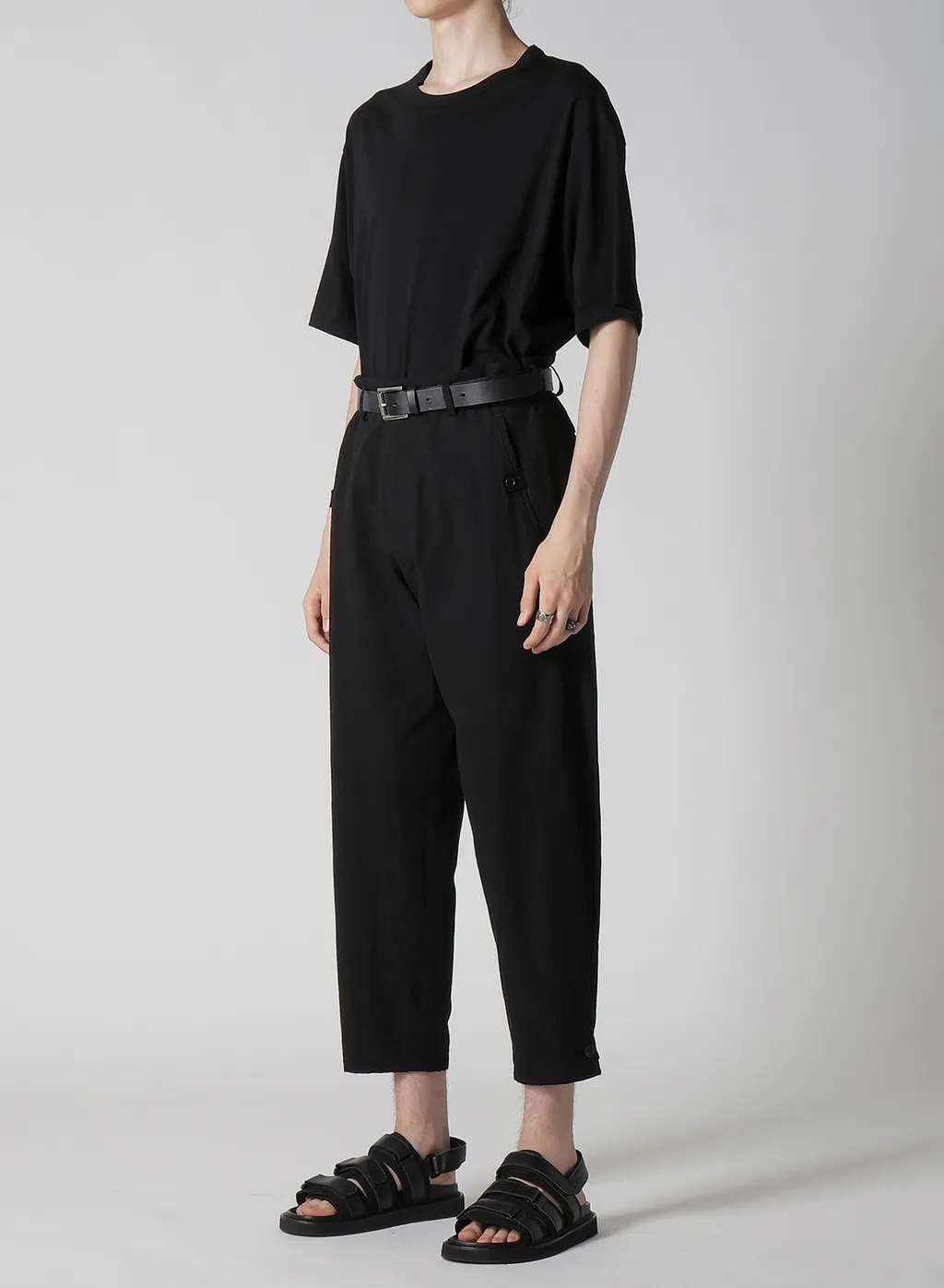 C/L Uneven Thread Canvas Tab Detail Slim Pants