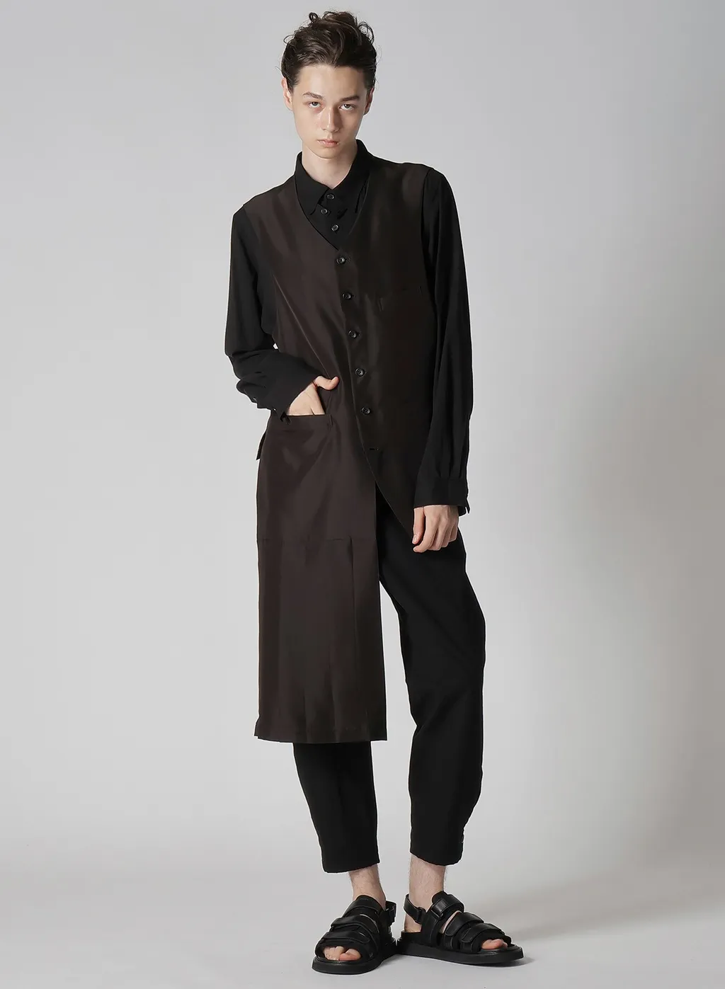 C/L Uneven Thread Canvas Tab Detail Slim Pants
