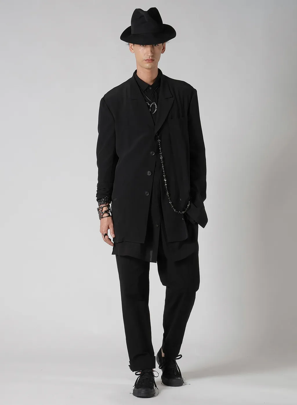 C/L Uneven Thread Canvas Tab Detail Slim Pants