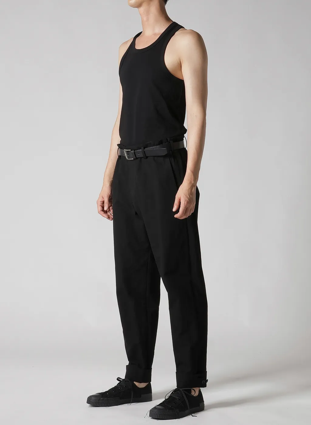 C/L Uneven Thread Canvas Tab Detail Slim Pants