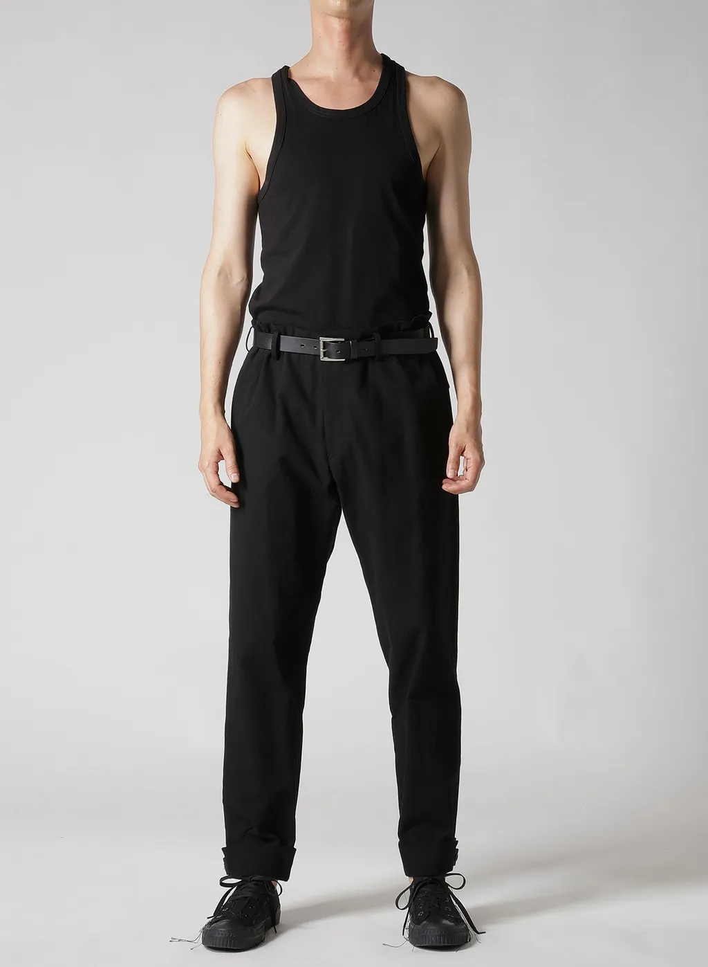 C/L Uneven Thread Canvas Tab Detail Slim Pants