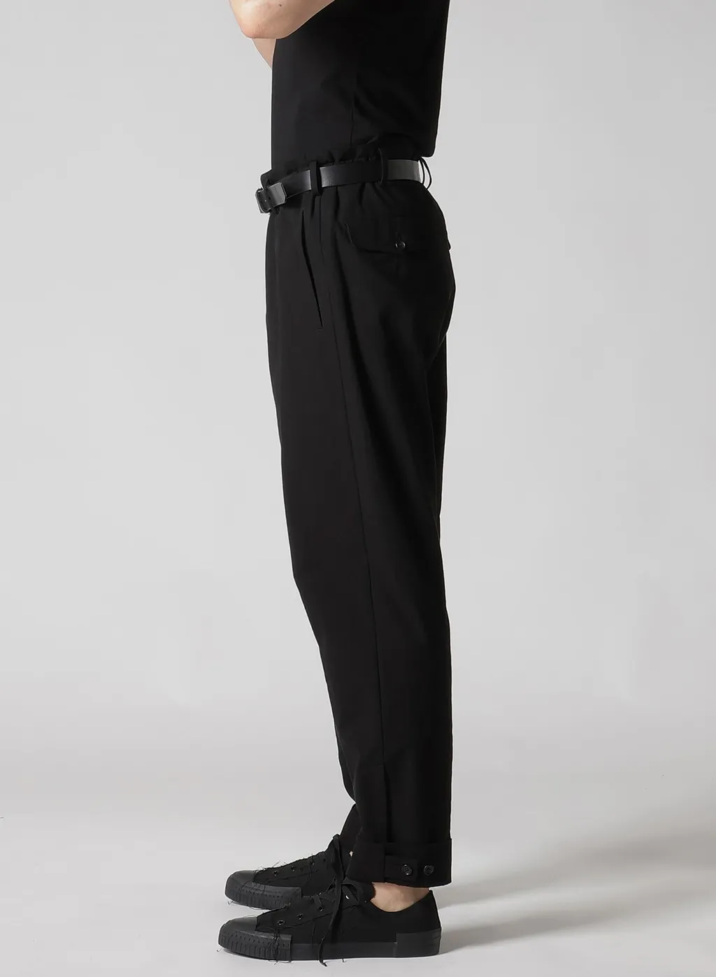 C/L Uneven Thread Canvas Tab Detail Slim Pants