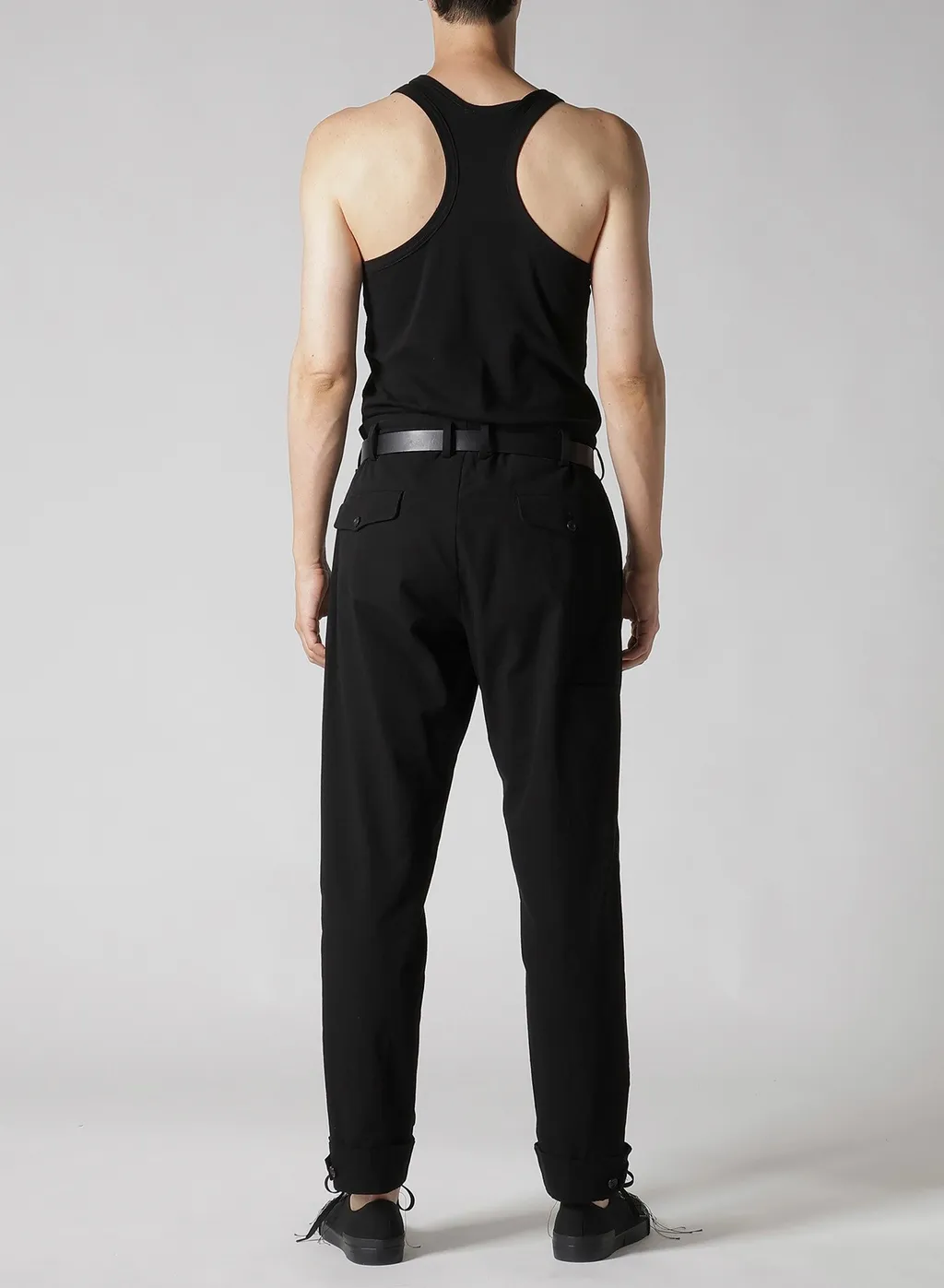 C/L Uneven Thread Canvas Tab Detail Slim Pants