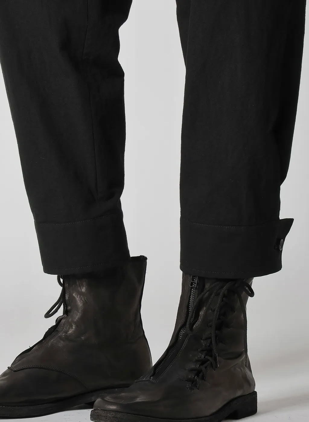 C/L Uneven Thread Canvas Belted Hem Pants