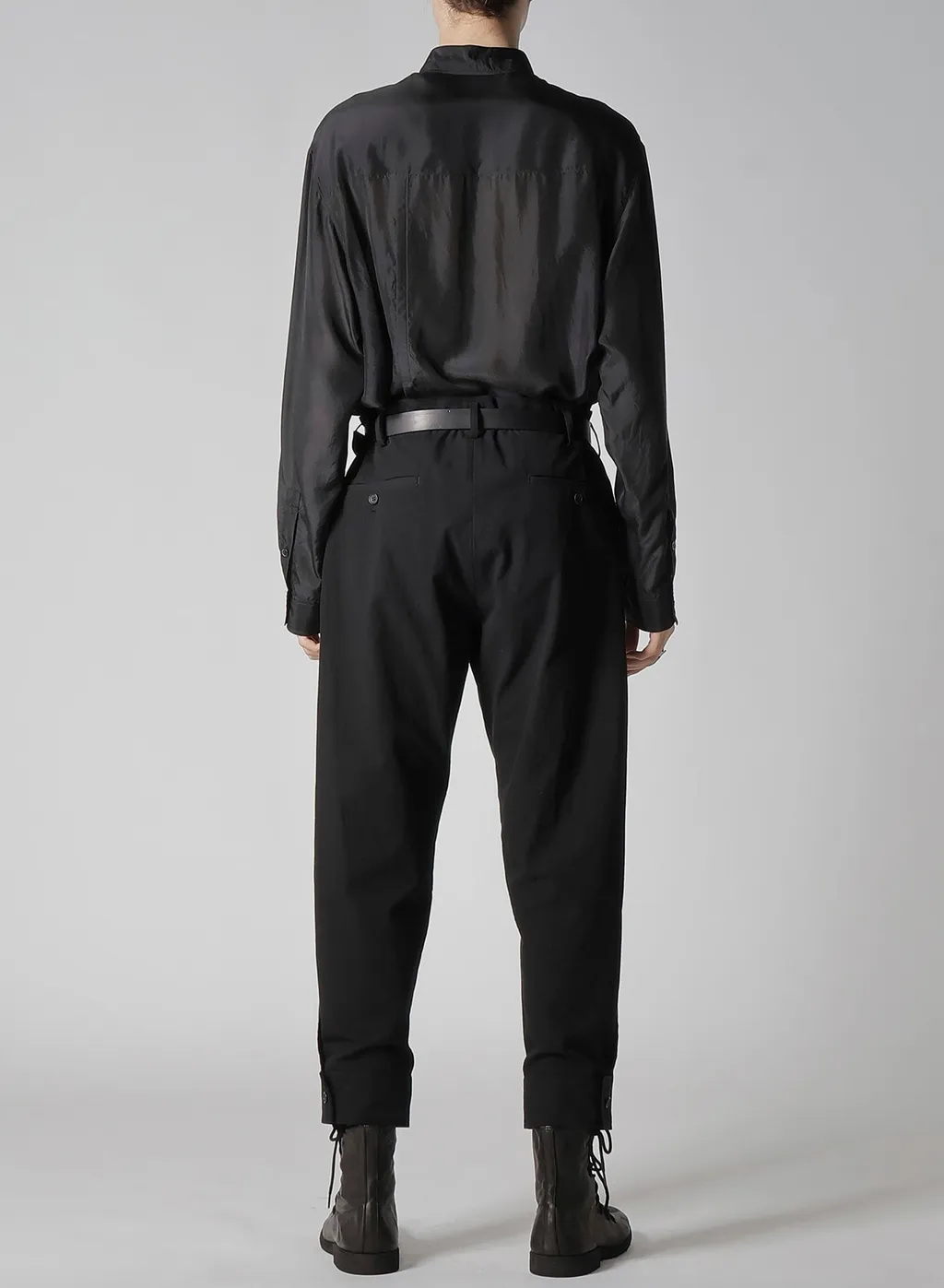 C/L Uneven Thread Canvas Belted Hem Pants