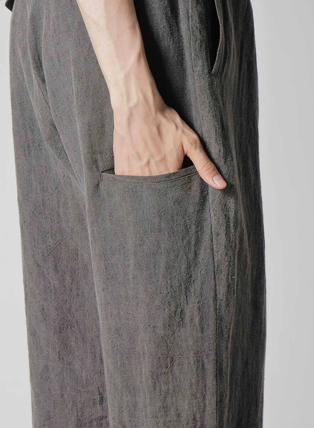 60 Flax Ink Tab Detail Slim Pants