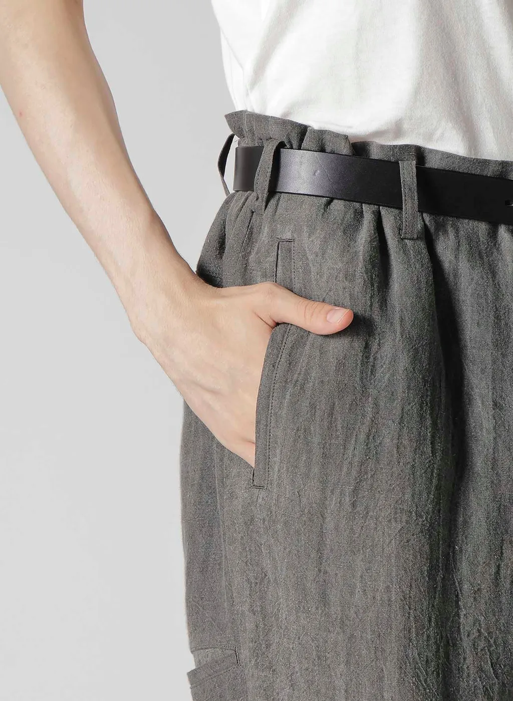 60 Flax Ink Tab Detail Slim Pants