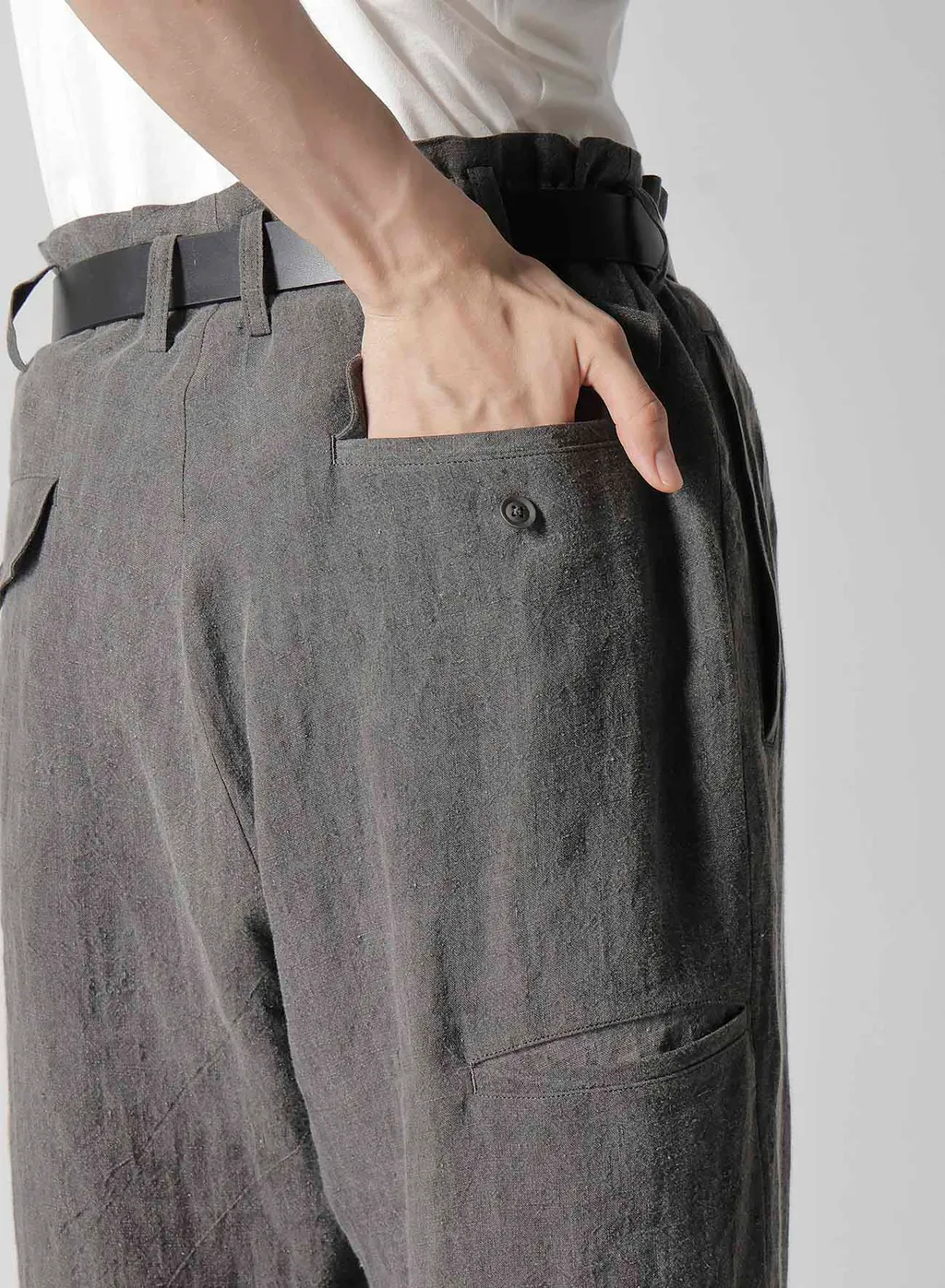60 Flax Ink Tab Detail Slim Pants