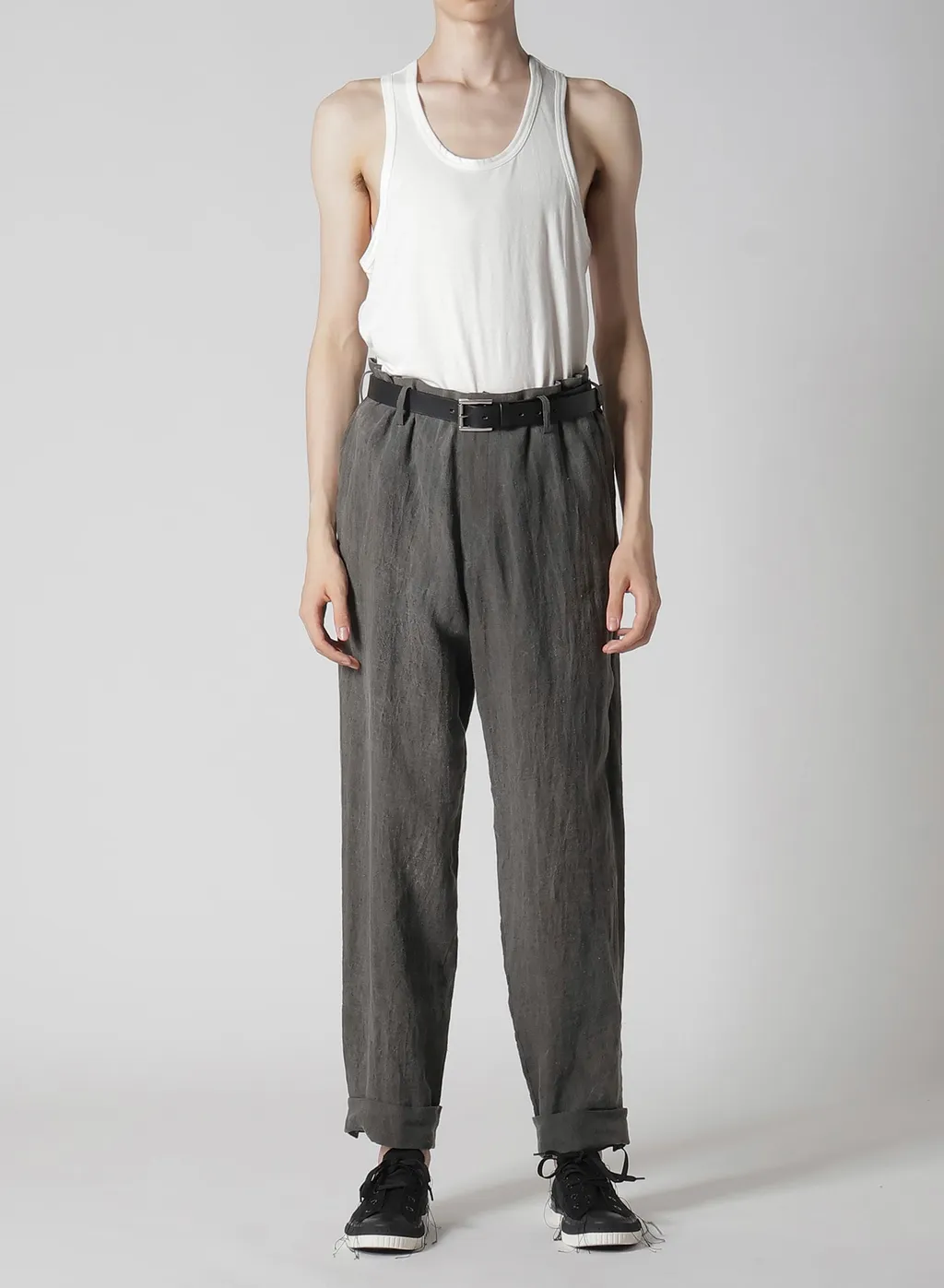 60 Flax Ink Tab Detail Slim Pants