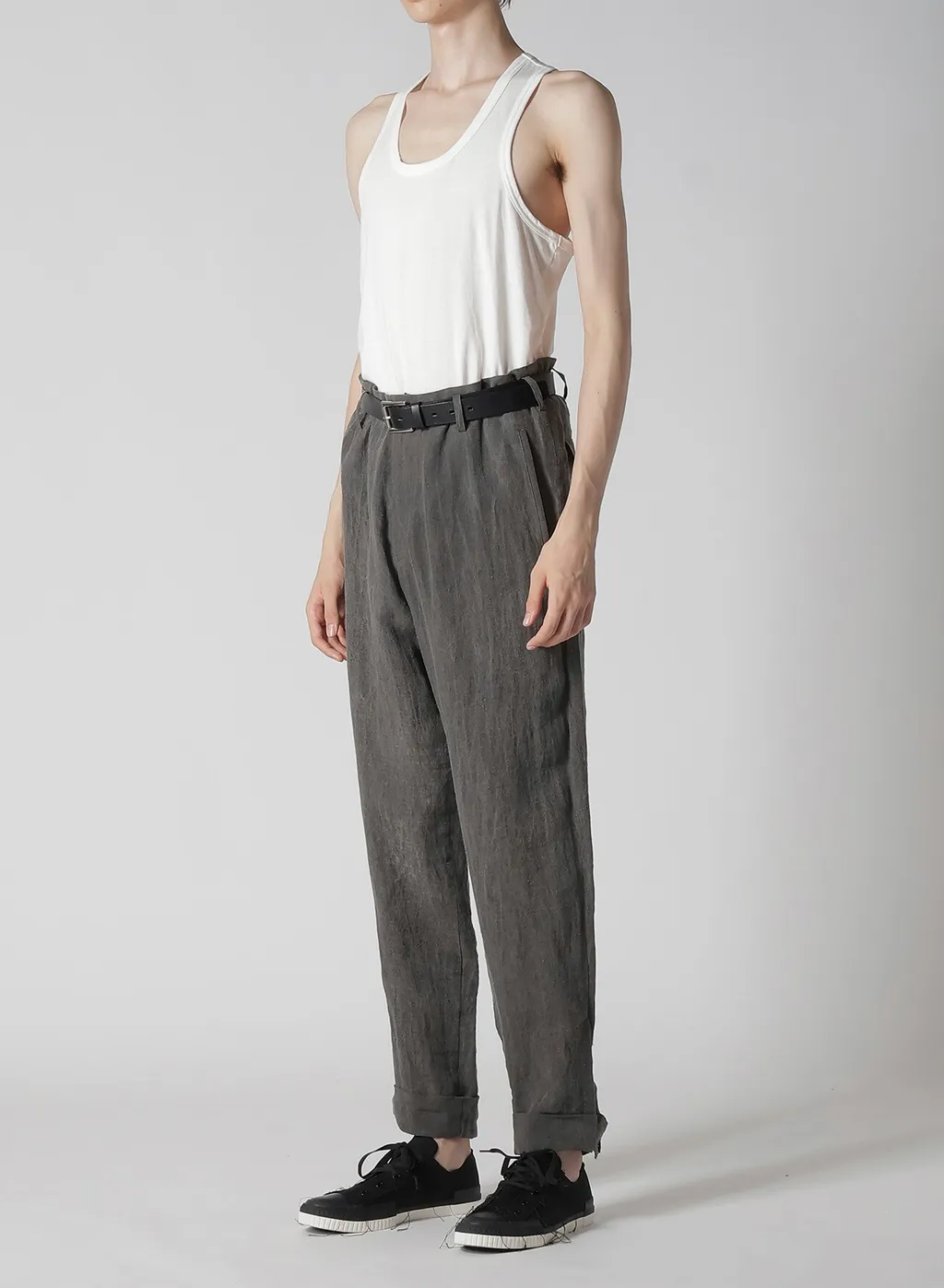 60 Flax Ink Tab Detail Slim Pants