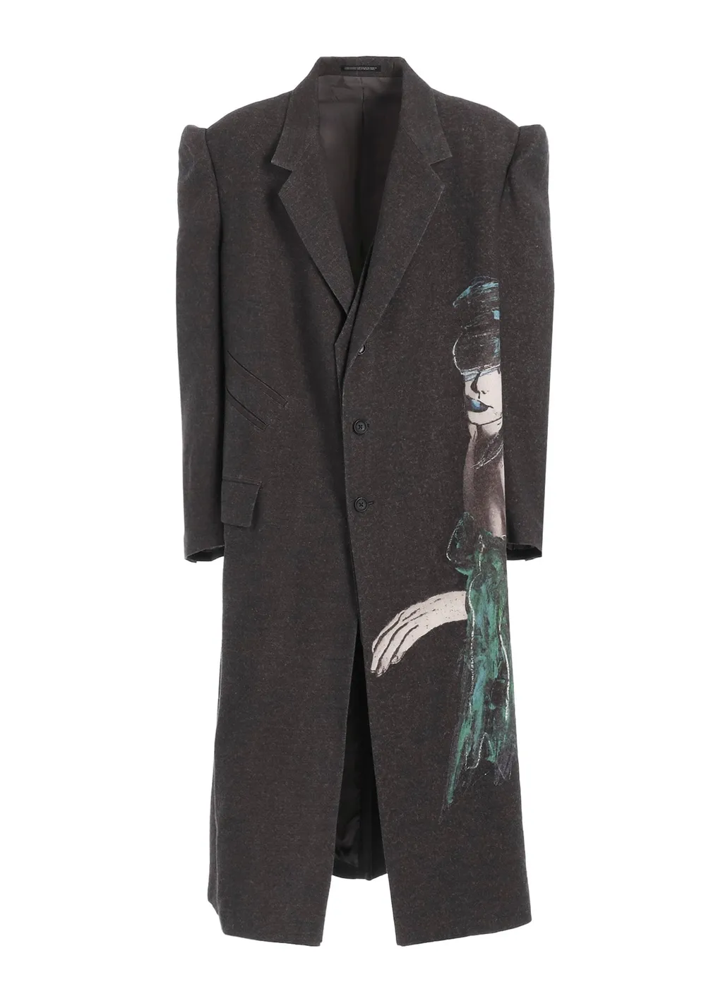 Lady Print Pinched Shoulder Jacket