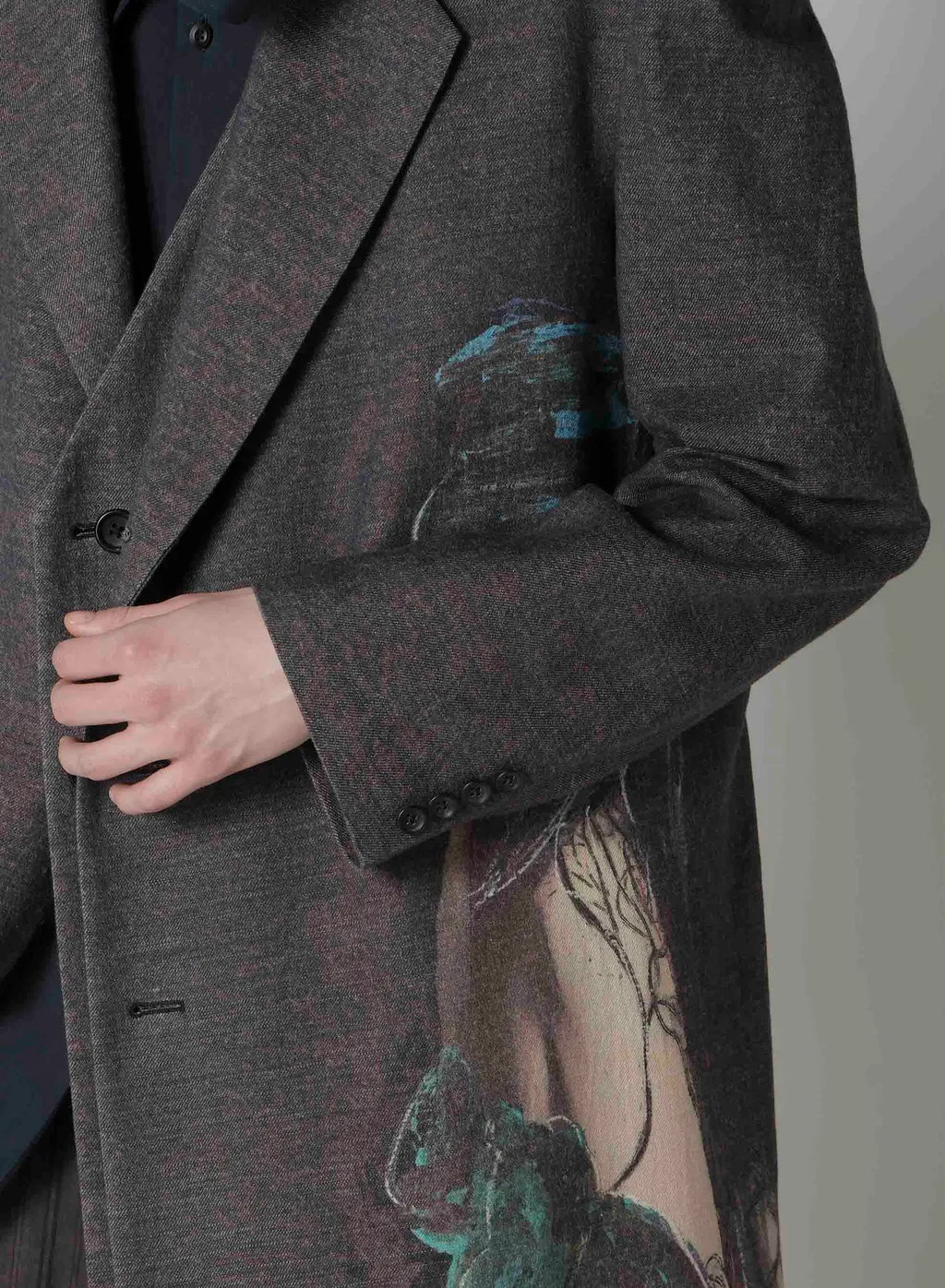 Lady Print Pinched Shoulder Jacket
